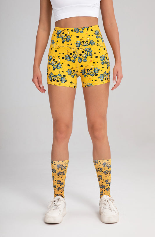 Skulls with Dumbbell (Yellow)