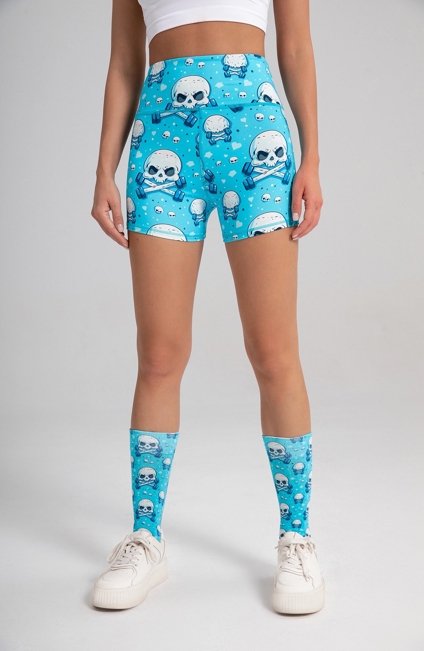 Skulls with Dumbbell (blue)