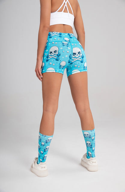 Skulls with Dumbbell (blue)