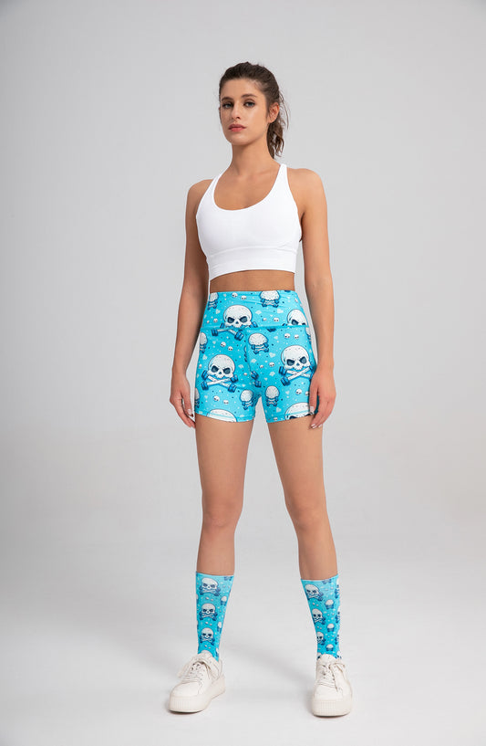 Skulls with Dumbbell (blue)